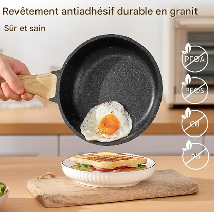 Ensemble casseroles et poêles noir antiadhésives 10 pièces