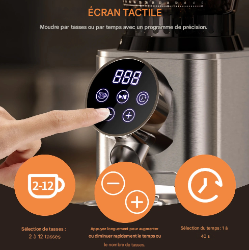Moulin à café professionnel à 48 réglages