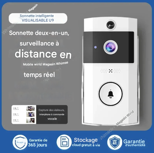 Sonnette sans fil étanche avec chargement solaire