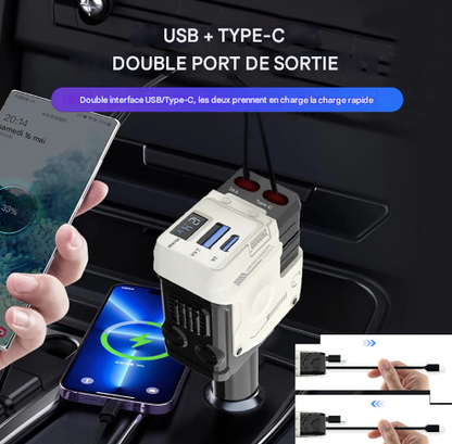 Chargeur de voiture rétractable