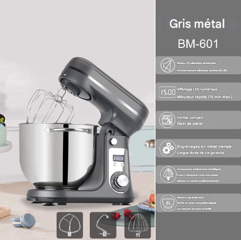 Robot pâtissier 1200 W à 6 vitesses