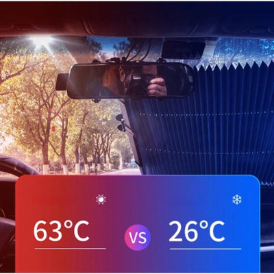 rideau pare-soleil rétractable pour pare-brise de voiture