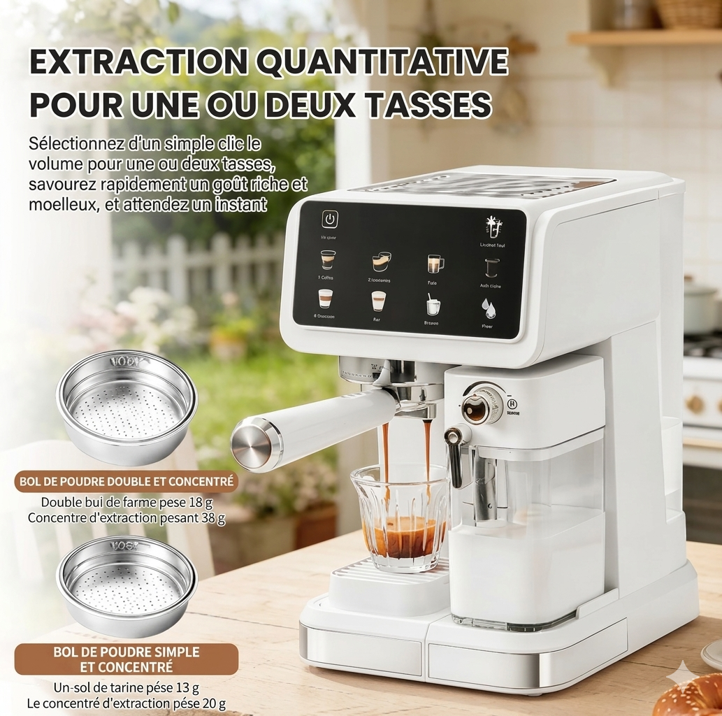 Barista pro 20 bars avec mousseur de lait