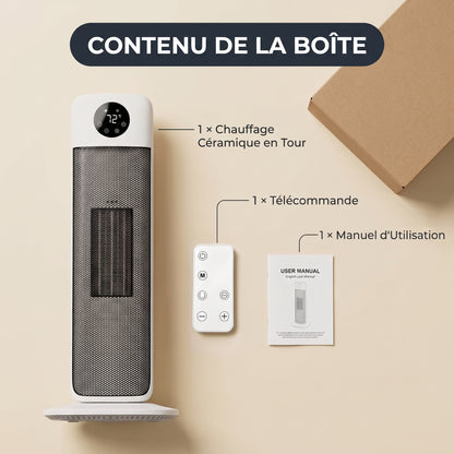 Radiateur à ventilateur en céramique Tower PTC