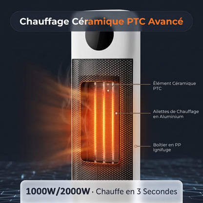 Radiateur à ventilateur en céramique Tower PTC