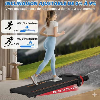 Tapis de marche pliable inclinable 1-8 km/h
