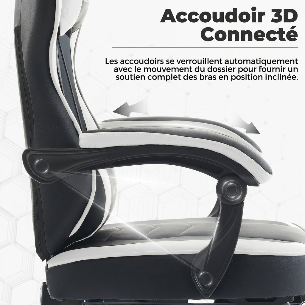 Chaise de jeu Woltu, chaise de bureau ergonomique pour ordinateur avec accoudoirs 3D, dossier réglable, chaise pivotante pour bureau.
