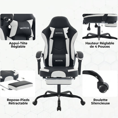 Chaise de jeu Woltu, chaise de bureau ergonomique pour ordinateur avec accoudoirs 3D, dossier réglable, chaise pivotante pour bureau.