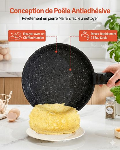 Ensemble de 17 pièces d'ustensiles de cuisine antiadhésives
