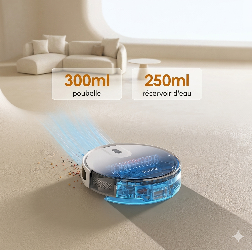 Robot aspirateur laveur 5000Pa