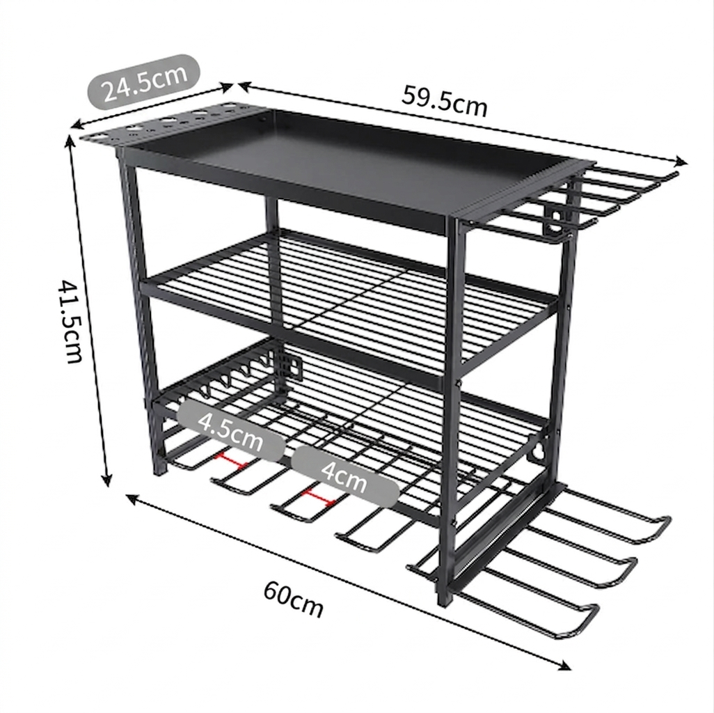 Étagère de rangement pour outils électriques à 4 niveaux