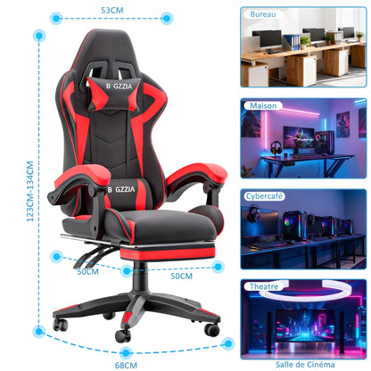 Chaise de jeu ergonomique avec repose-pieds