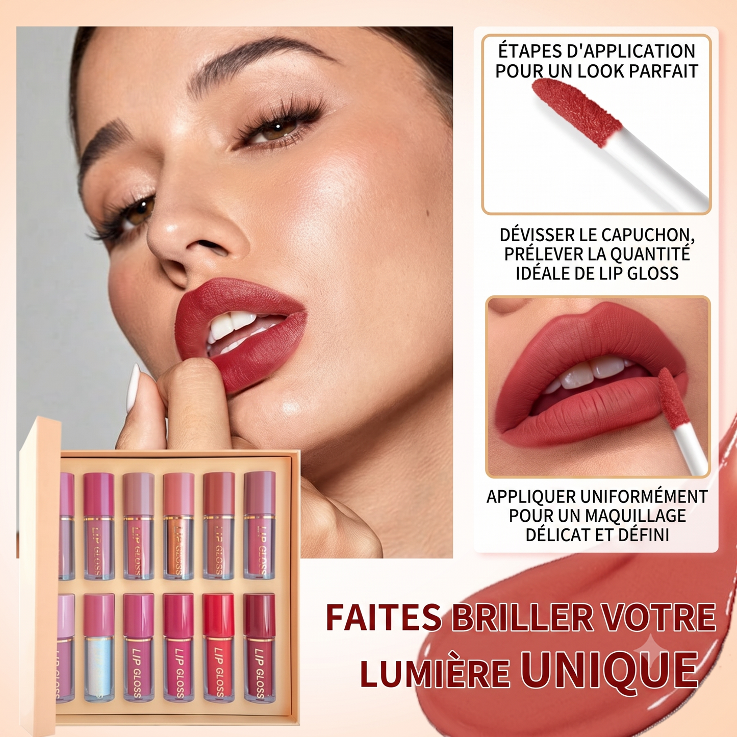 Coffret Intégrale de Rouges à Lèvres Mates et Brillantes