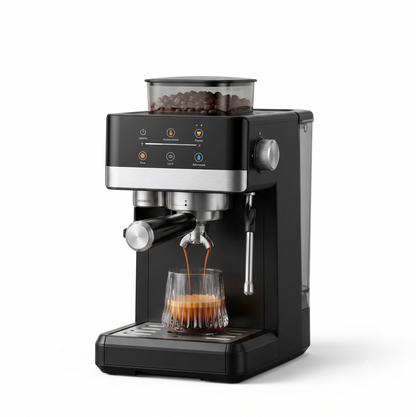 Machine à café avec moulin à grains intégré