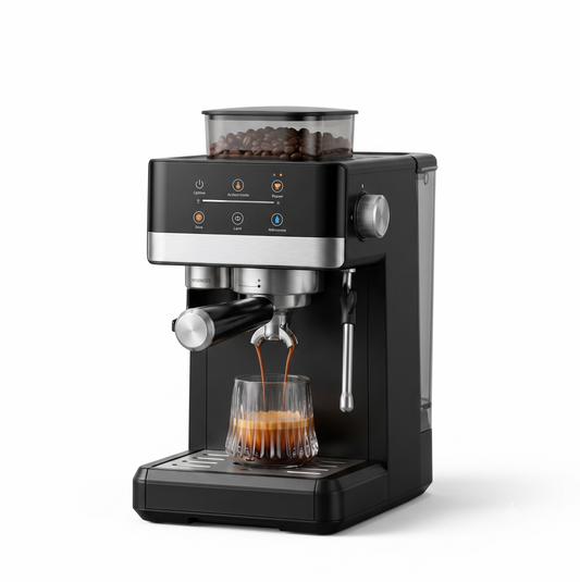 Machine à café avec moulin à grains intégré