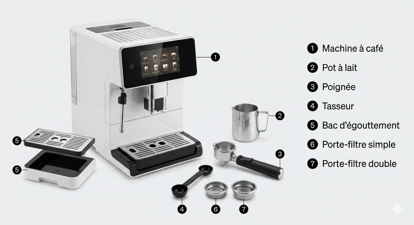 Barista pro 20 bars avec mousseur de lait