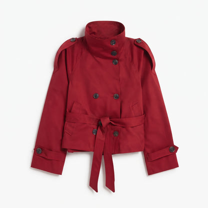 Manteau trench à double boutonnage à col montant