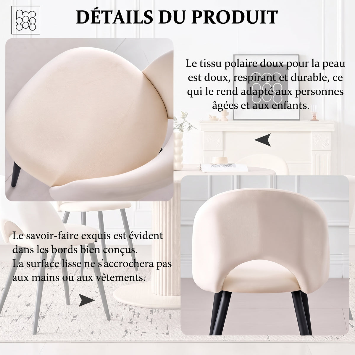 Chaises de salle à manger en velours hollandais