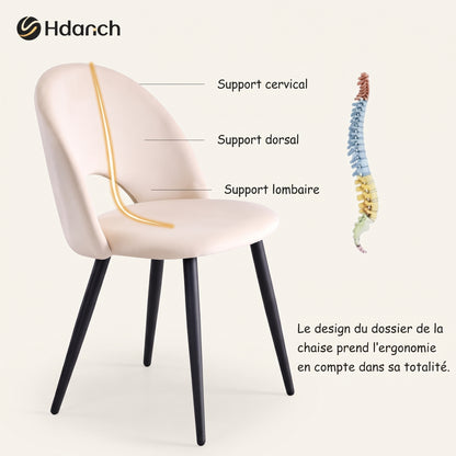 Chaises de salle à manger en velours hollandais