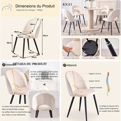 Chaises de salle à manger en velours hollandais