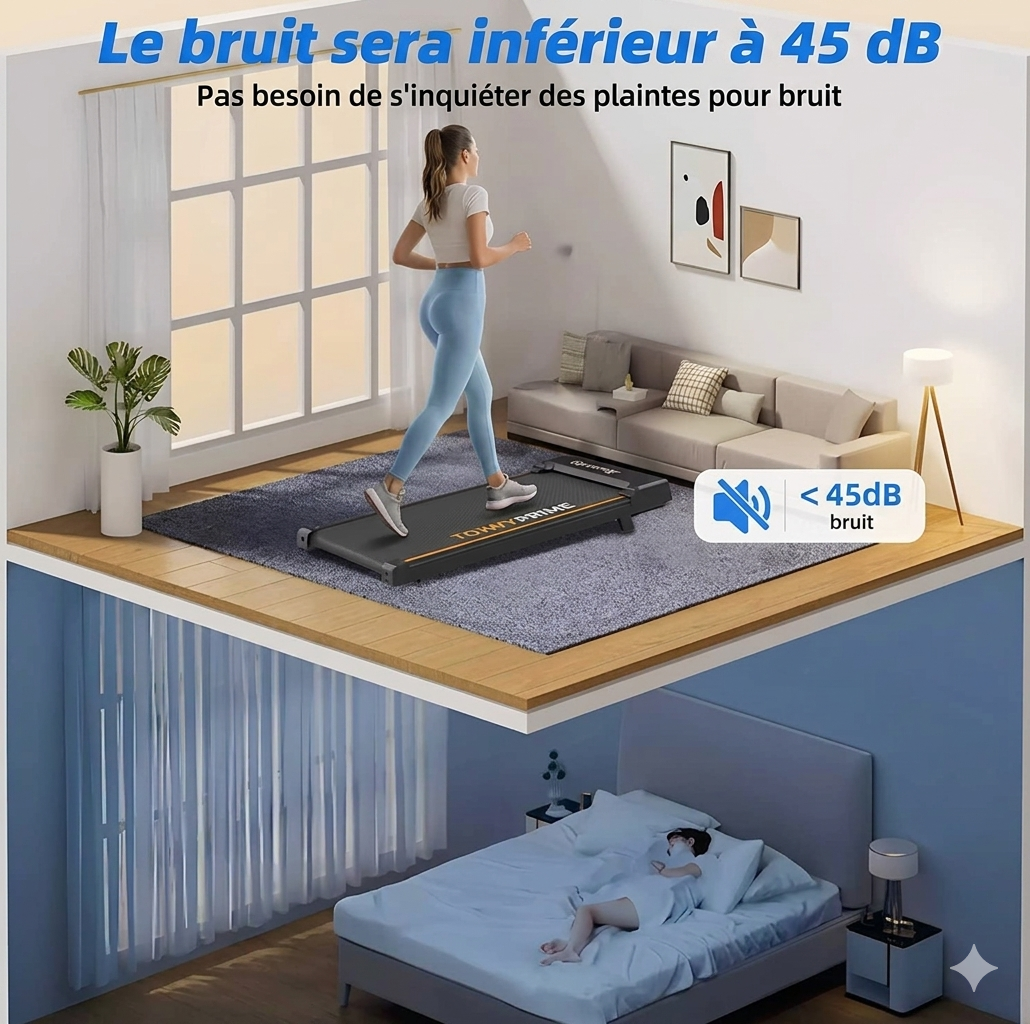 Tapis de marche pliable inclinable 1-8 km/h