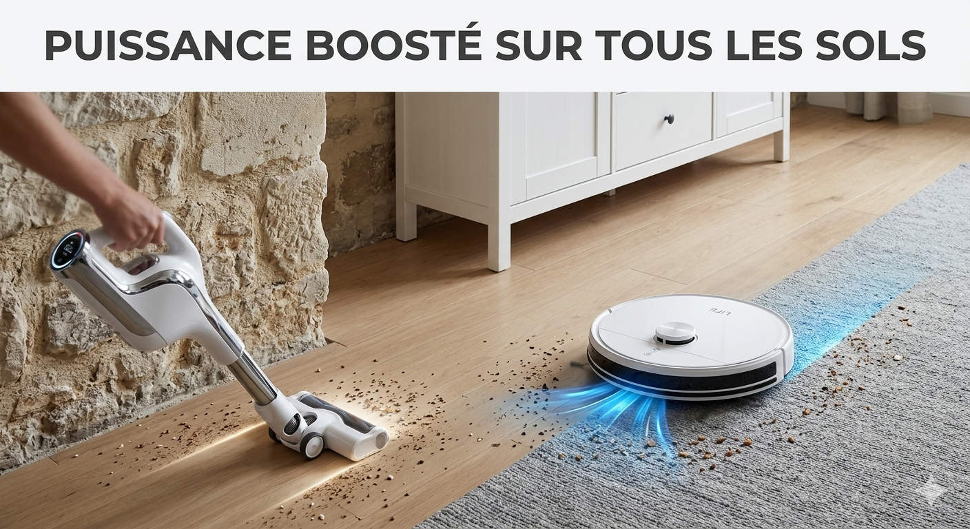 Robot aspirateur laveur 5000Pa