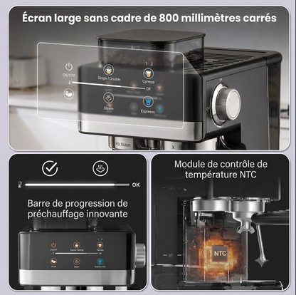 Machine à café avec moulin à grains intégré