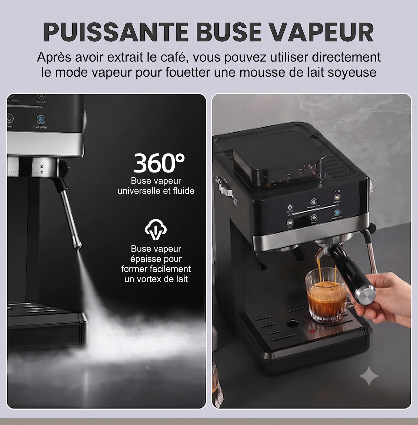 Machine à café avec moulin à grains intégré