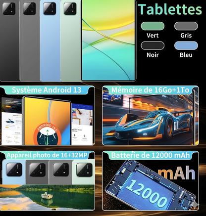 Tablette Android avec batterie 12000 mAh