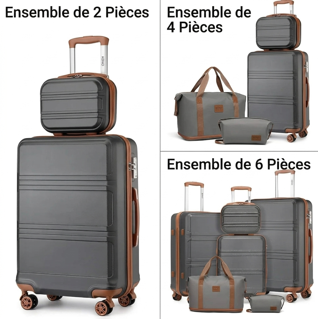 Ensemble de bagages polyvalent de 6 pièces