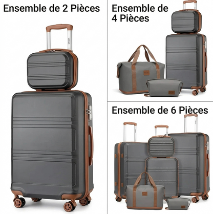 Ensemble de bagages polyvalent de 6 pièces