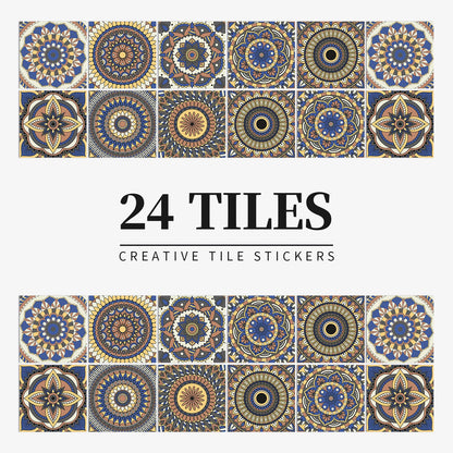 Lot de 24 autocollants muraux en carreaux