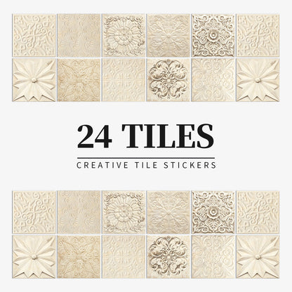 Lot de 24 autocollants muraux en carreaux