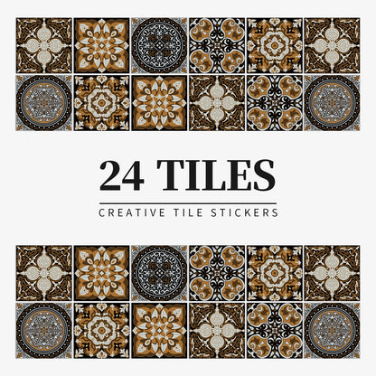 Lot de 24 autocollants muraux en carreaux
