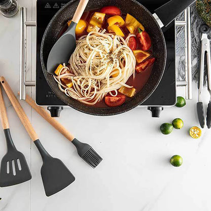 Ensemble d'ustensiles de cuisine en silicone antiadhésifs