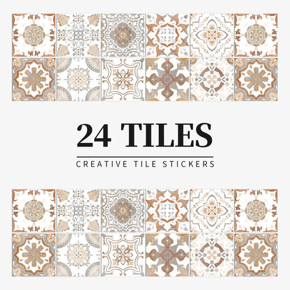 Lot de 24 autocollants muraux en carreaux