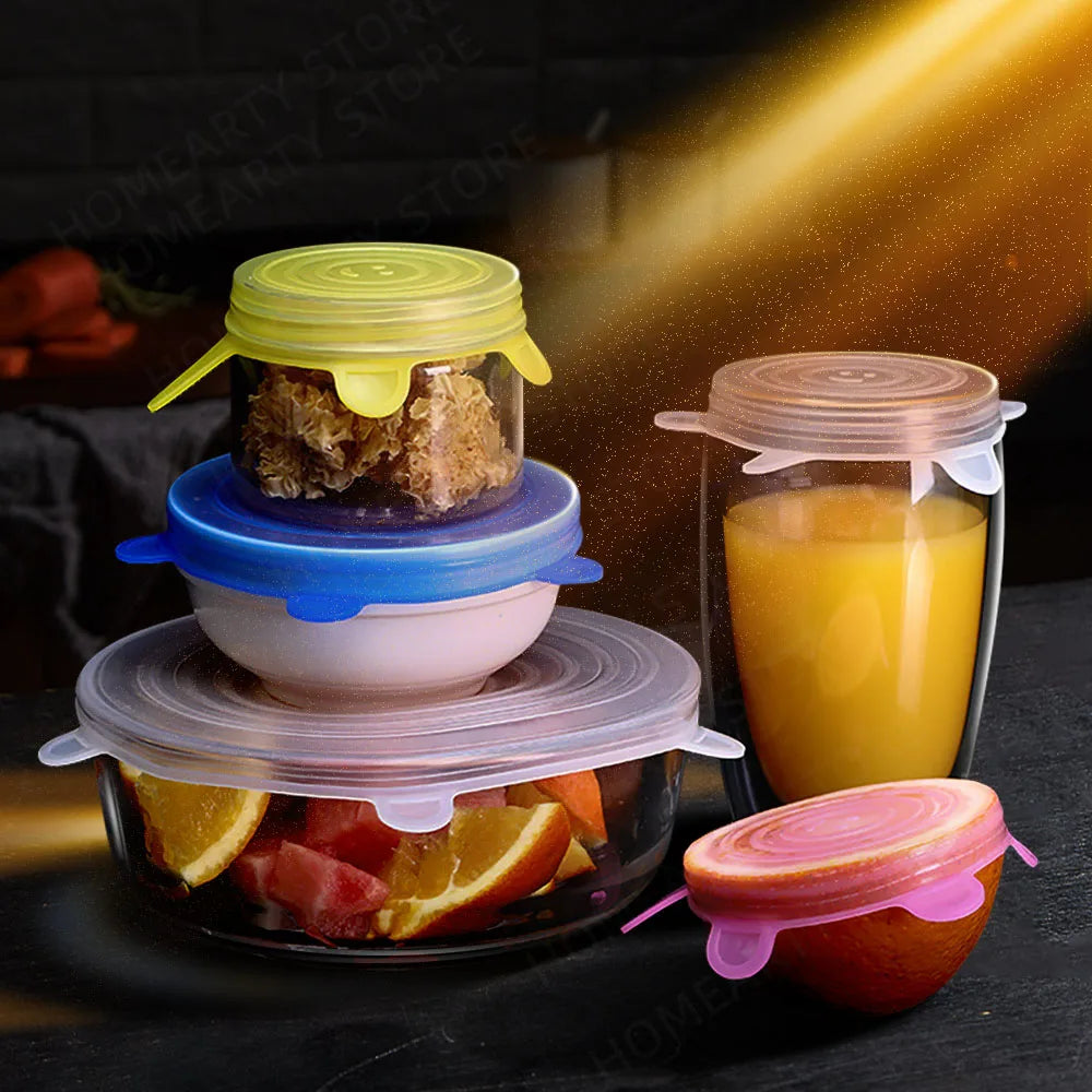 Lot de 6 Couvercles de Bol Universels en Silicone