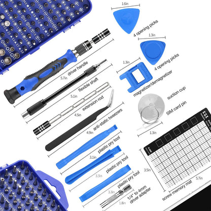 Kit de tournevis magnétique professionnel de précision 122 pièces