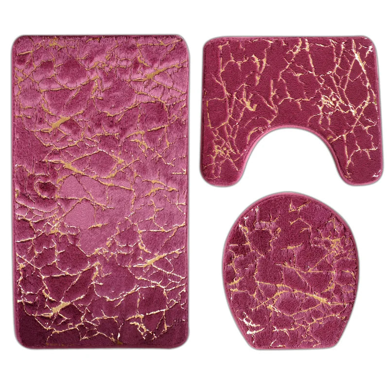 Lot de 3 Tapis de Bain Doux et Antidérapants
