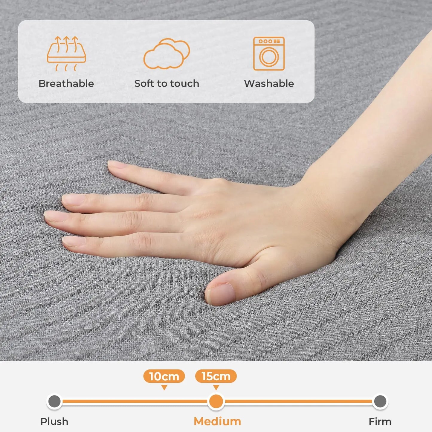 Matelas pliable en 3 parties en mousse à mémoire de forme