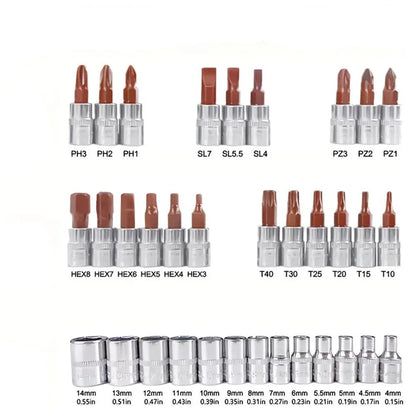 Coffret de clés à douille 216 pièces