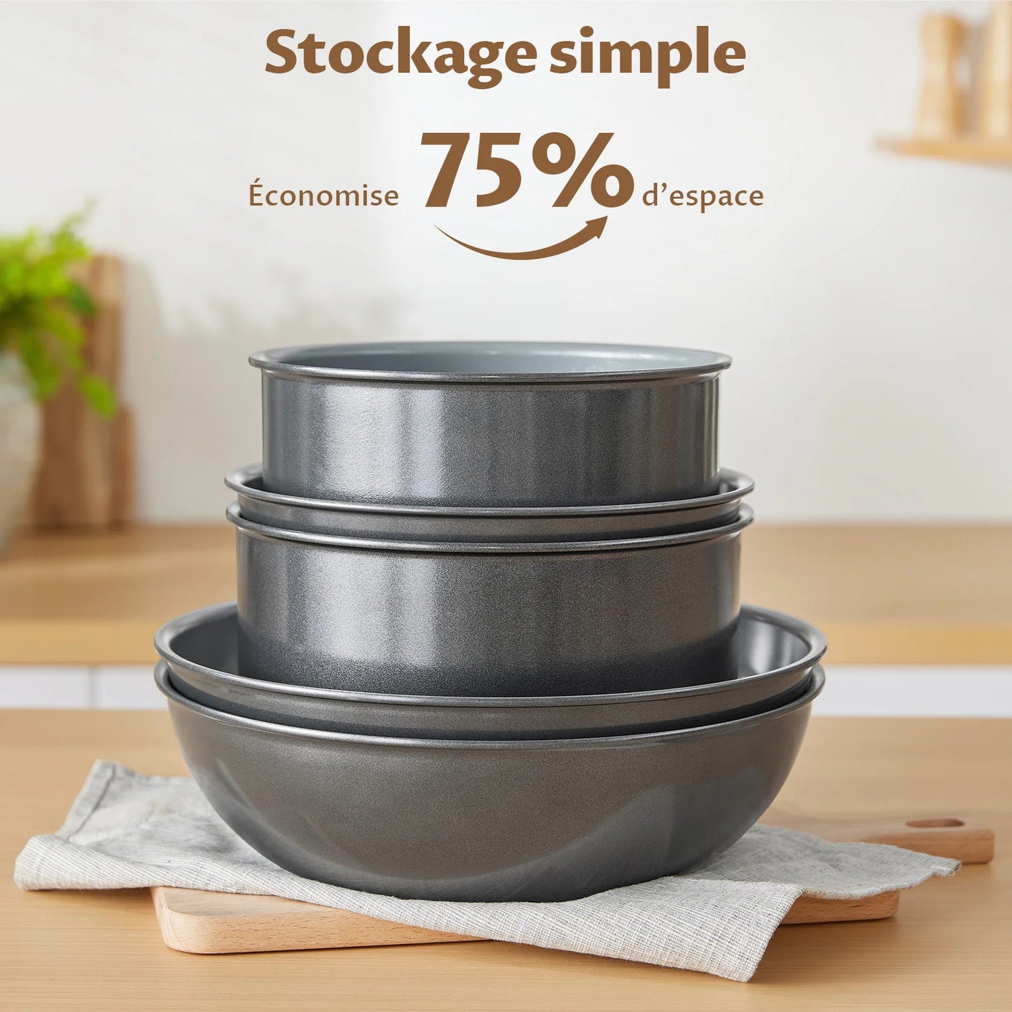 Ensemble de 7 pièces de casseroles et poêles en céramique