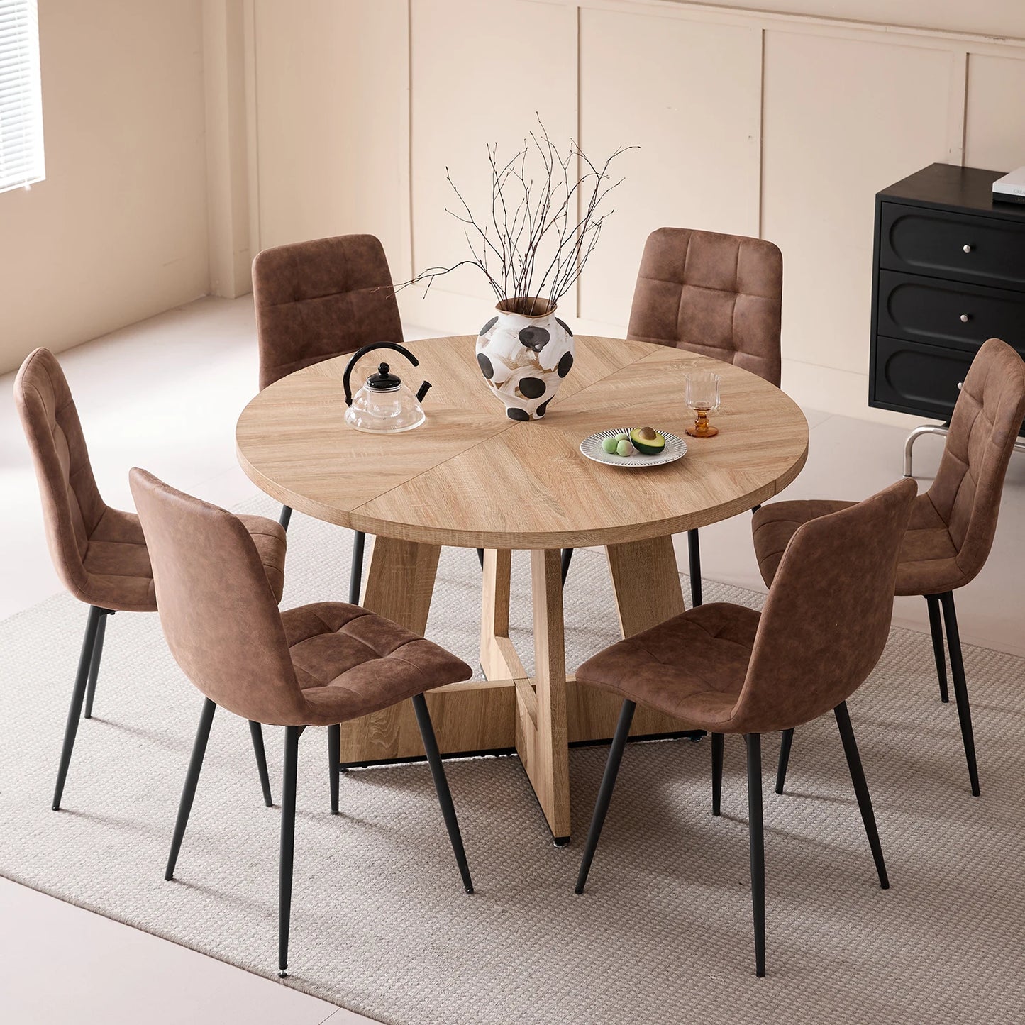 Table ronde nordique en bois massif 120cm