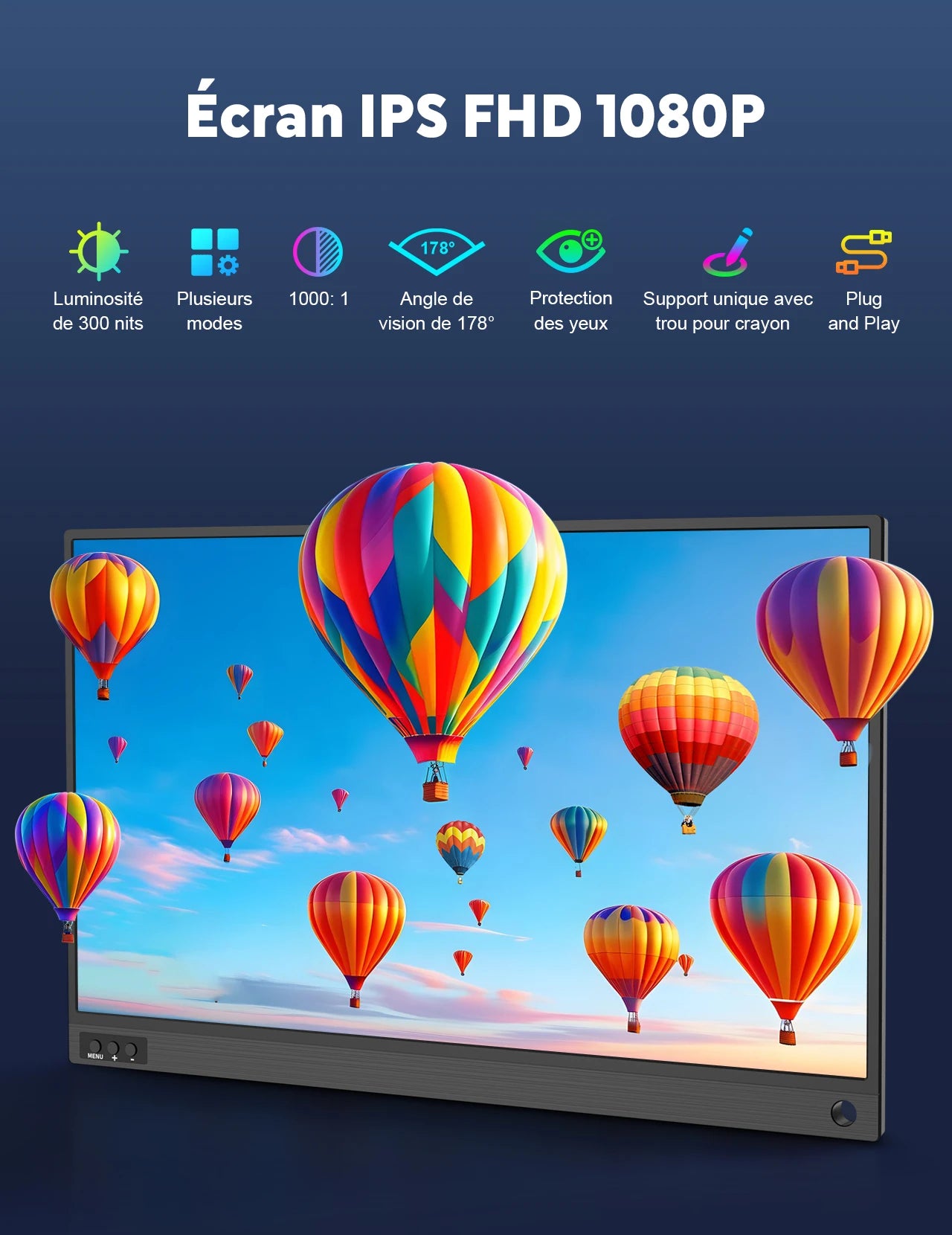Écran Portable 21,5 Pouces 100Hz