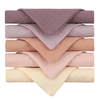Lot de 5 serviettes carrées en coton pour bébé