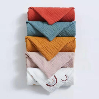 Lot de 5 serviettes carrées en coton pour bébé