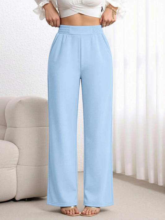 Pantalon large taille haute