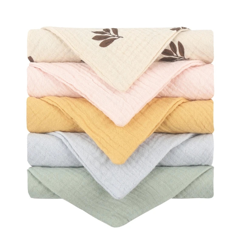 Lot de 5 serviettes carrées en coton pour bébé