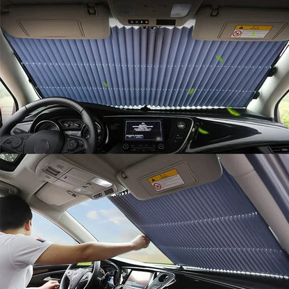 rideau pare-soleil rétractable pour pare-brise de voiture