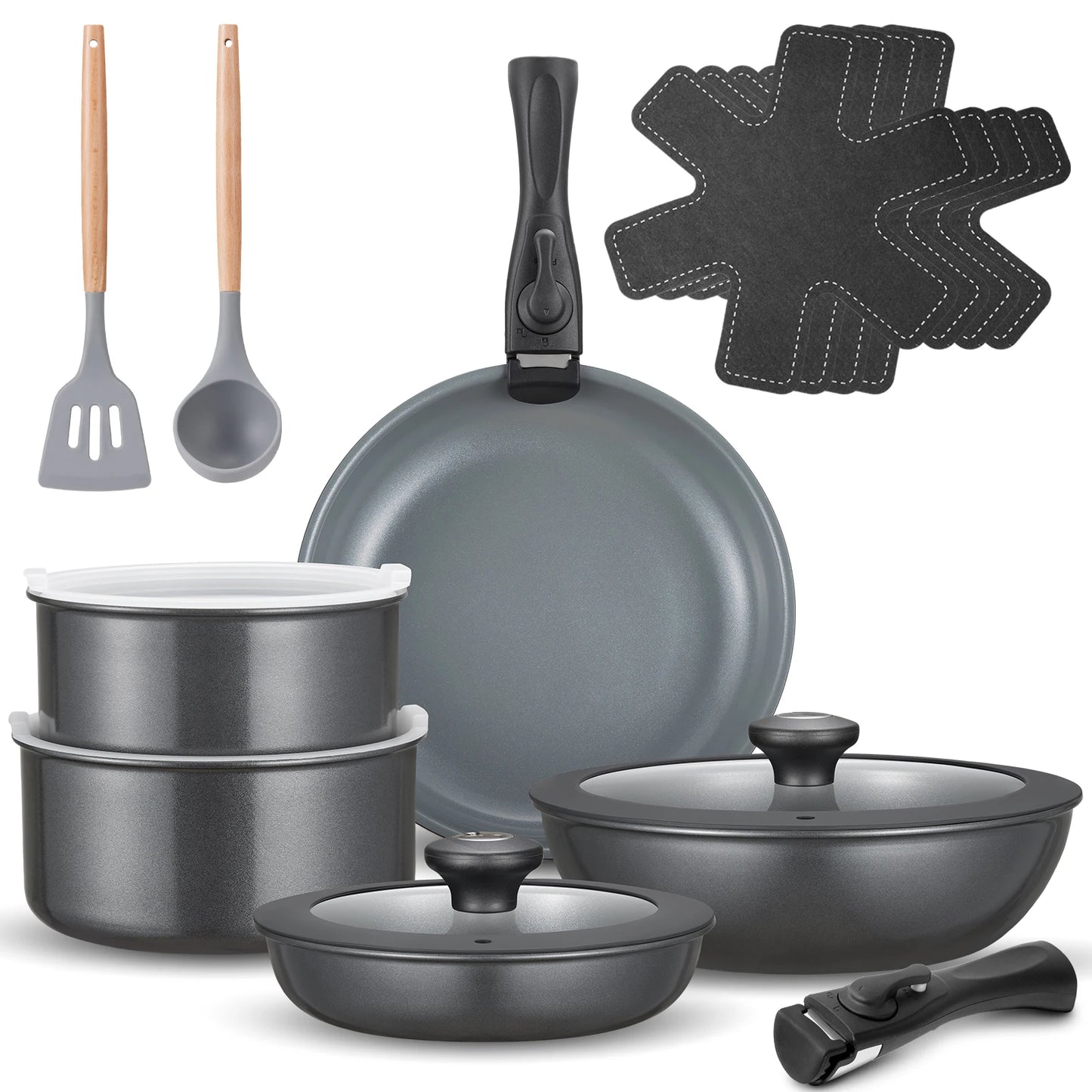 Ensemble de 7 pièces de casseroles et poêles en céramique